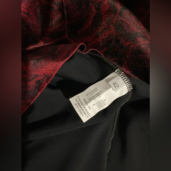 Chiara Boni Velvet Rose-Print Midi-Dress size 6 - Picture 13 of 15